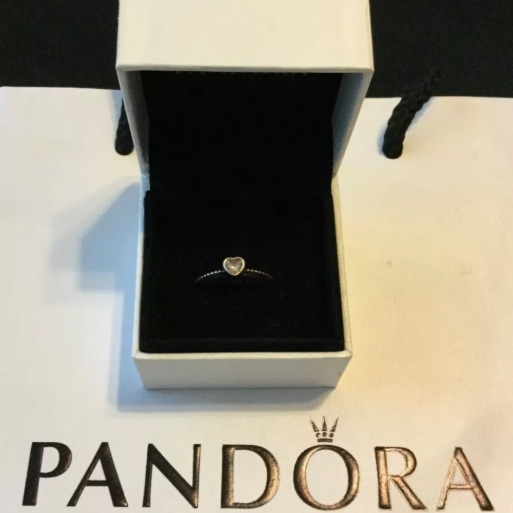 PANDORA ONE LOVE ROSE HEART SILVER RING - Picture 4 of 4